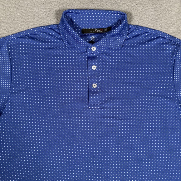 RLX Ralph Lauren Other - RLX Ralph Lauren Shirt Mens Medium Blue Polka Dot Performance Golf Polo Preppy